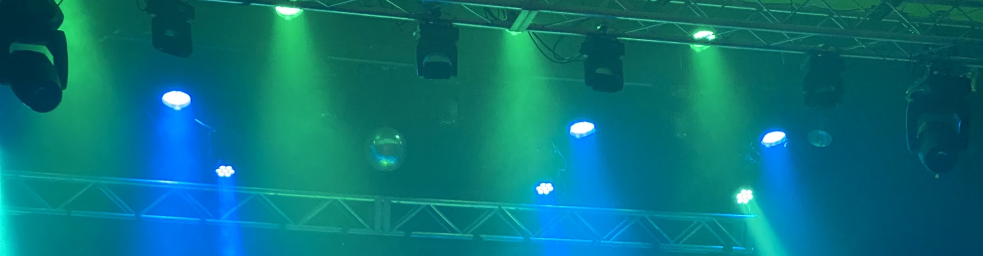 blue and green theater stage lights Boise